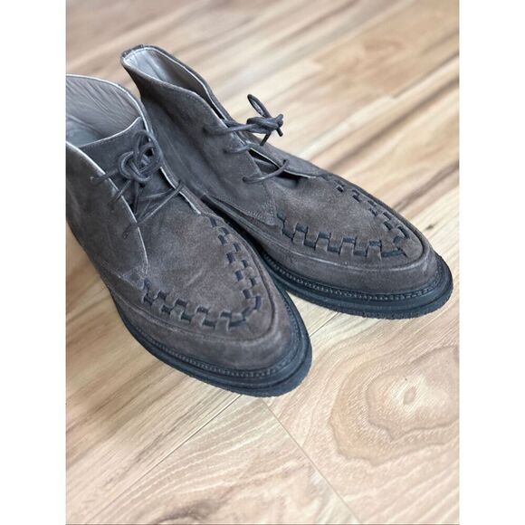 AllSaints Mens Brown Leon Suede Leather Lace Up Woven Chukka Boots Size 42 main image 13